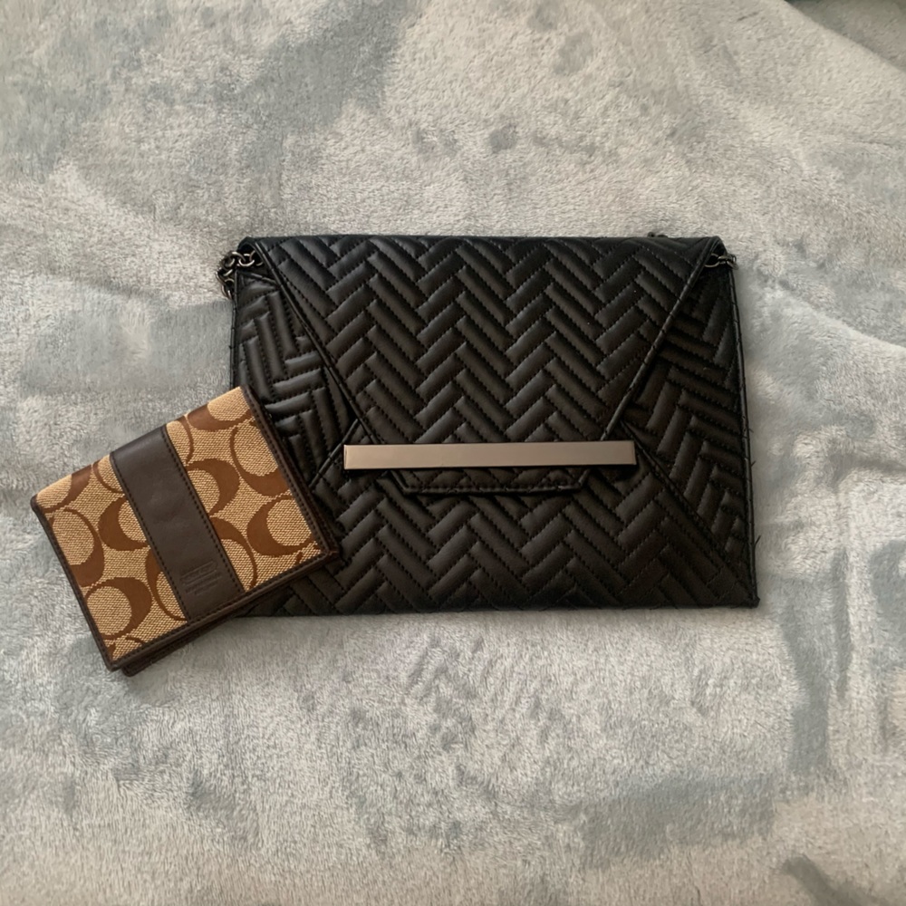 Bundle Coach Wallet & Black Clutch- Like New